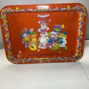 Vintage 1980 Popples TV Tray lip smackin' good time! Plush Toy Line